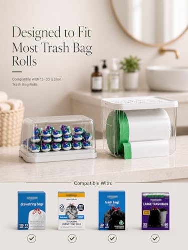 Trash Bag Dispenser Dishwasher Pods Organizer, Clear Acrylic Garbage