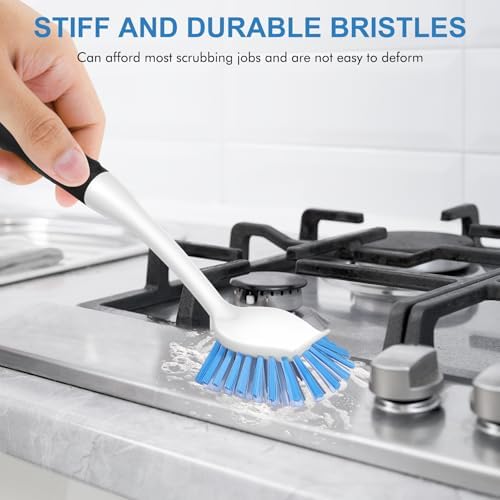 SetSail Dish Brush with Handle, 2 Pack Stiff Bristles Dish Scrubber
