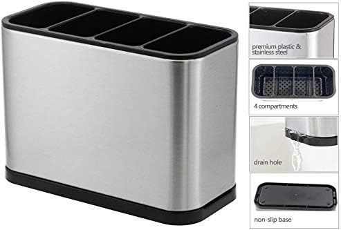 KESOL Kitchen Utensil Holder, Silverware Organizer -4 Divided