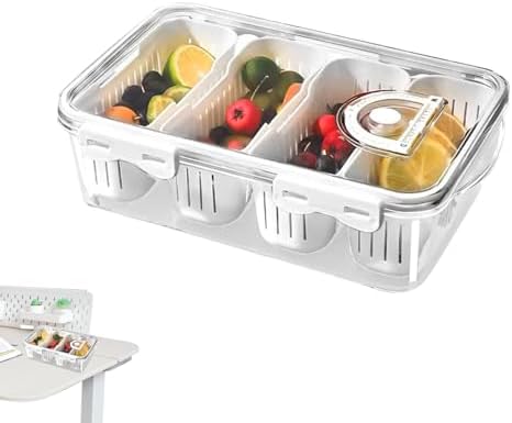 Food Organizer for Pantry Transparent Divided Organization Container