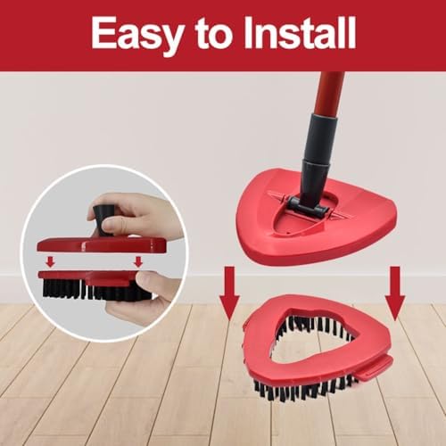 Funtin 2-Pack Mop Scrub Brush Head Compatible with Ocedar EasyWring