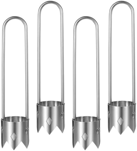 4-Pc Stainless Steel Pepper Core Extractor — Reusable Corer for Bell
