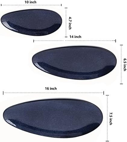 vicrays Large Oval Serving Platters, 16"/14"/10" Porcelain Serving