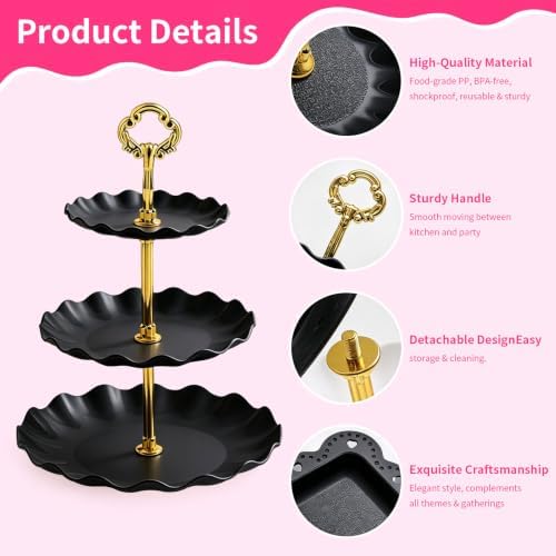 68 Pack Dessert Table Display Set, Tiered Round Cupcake Stands