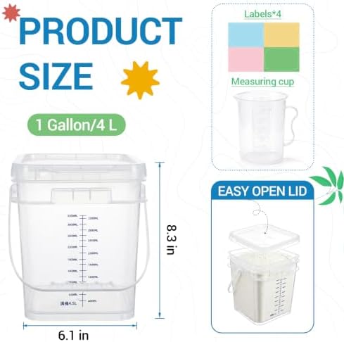 METAPACK 2 Pack 1 Gallon Food Storage Buckets