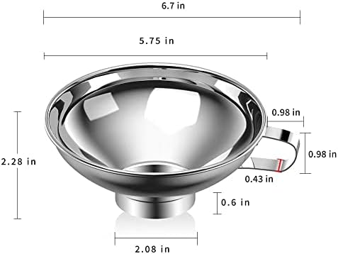 Pisol Wide Mouth Canning Funnel for Kitchen Use, 304 Stainless Steel