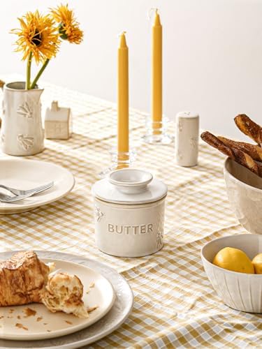 LE TAUCI Butter Crock, Butter Dish with Lid, Butter Container for