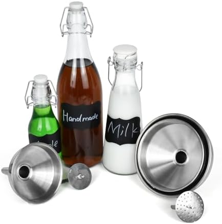 Artcome 3 Pcs Stainless Steel Kitchen Funnel Set, Food Grade 3-in-1