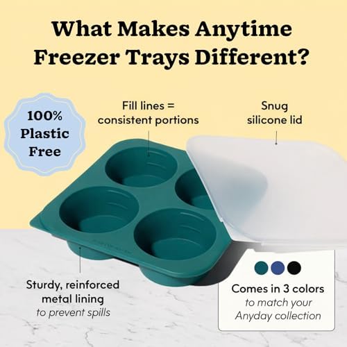 Anyday Silicone Freezer Tray, 1/2-Cup, 4 Oz / 125mL (Kale)