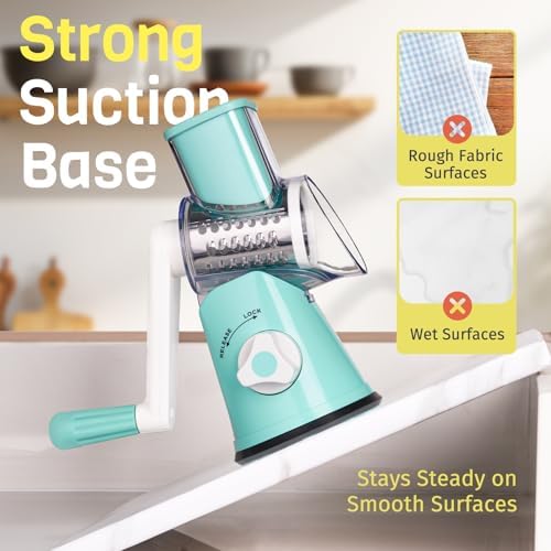 Blue Hand Crank Rotary Cheese Grater