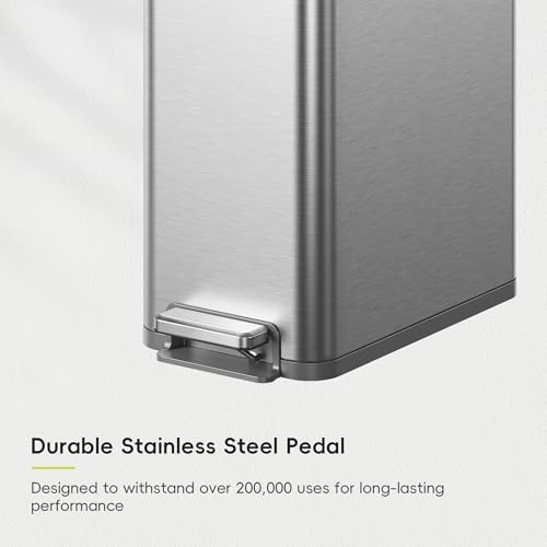 EKO X-Wing Step Trash Can, 50L, Stainless Steel