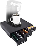 Coffee Pod Storage Drawer Coffee Capsule Organize Drawer Coffee Maker Holder Organizer,Compatible with 36 Capacity K-Cup or 48 Nespresso Capsule, Black