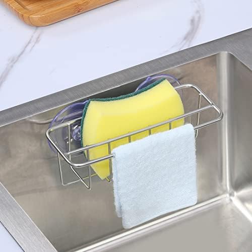 TESOT Sink Caddy Sponge Holder, SUS304 Stainless Steel, Silver
