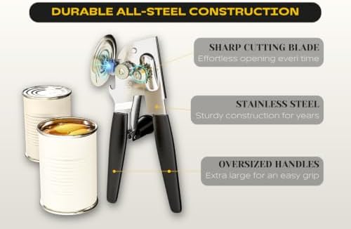 Heavy Duty Can Opener with Magnet – Commercial Can Opener Manual for