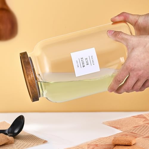 2 PCS Large Glass Jar With Lid,Glass Food Storage Jars for