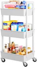 Pipishell 3-Tier Rolling Storage Cart, White