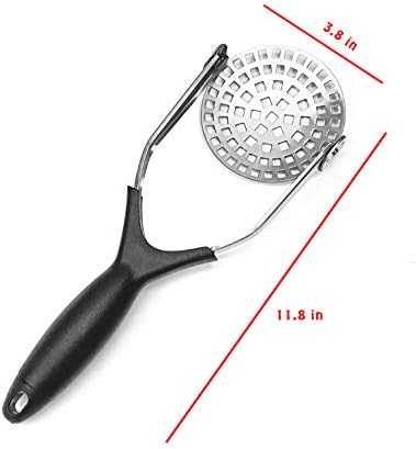 Clever Monster Stainless Steel Potato Masher - Heavy Duty with Garlic