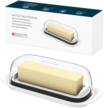 KITCHENDAO Airtight Butter Dish with Lid for Countertop and
