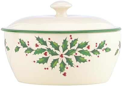 Lenox Holiday Porcelain Covered Christmas Casserole Dish