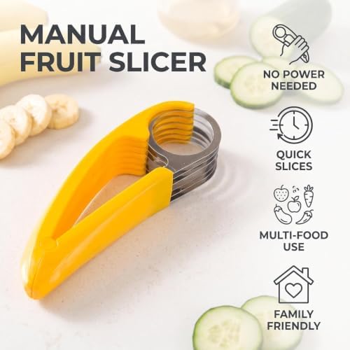 Yellow Food Manual Slicer, Stainless Steel Food Slicer, Banana