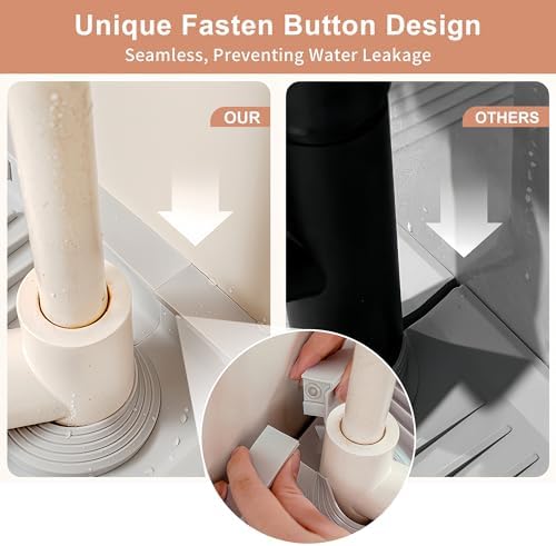23.6 inch Silicone Faucet Mat for Kitchen Sink - 6° Slope & Fasten