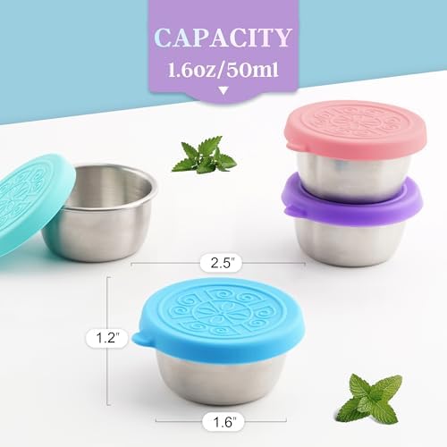Qukaka 6x1.6 Oz Salad Dressing Containers with Lids