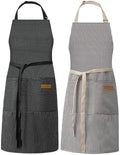 DILLMAN Kitchen Cooking Adjustable Aprons Men Women Bib Chef Stripes