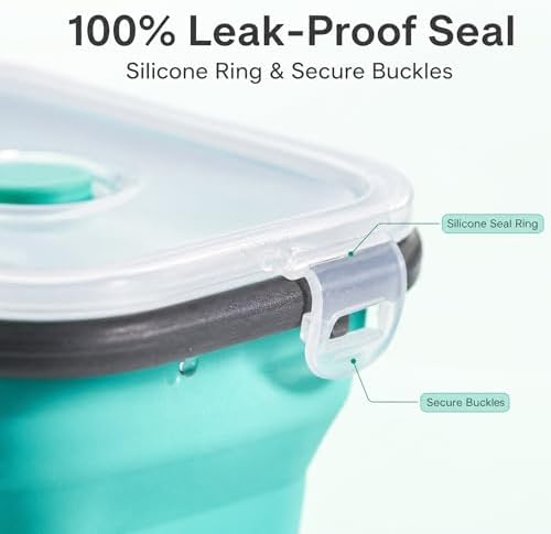 Collapsible Food Storage Containers with Lids - for Camping RV