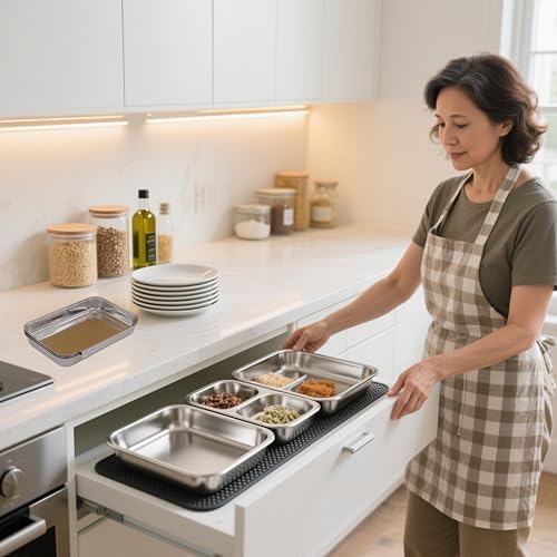 3-Piece Stainless Steel Breading Set – Interlocking Coating Trays for
