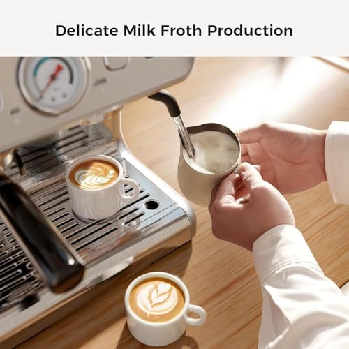 Kismile Espresso Machine with Grinder, 20 Bar, Stainless Steel
