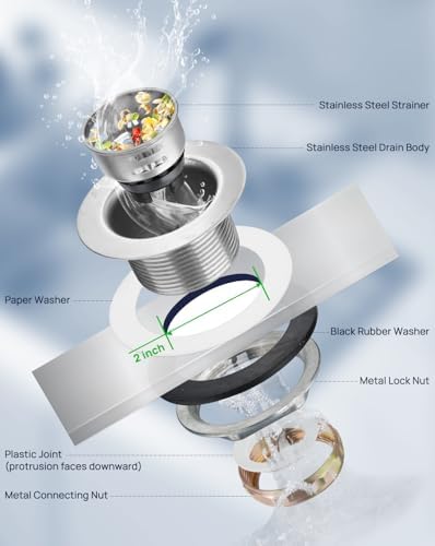 2-in RV Sink Drain Kit, Bar Sink Strainer Basket