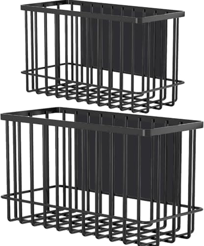 Lemecima 2 Pack Magnetic Basket Organizer Shelf