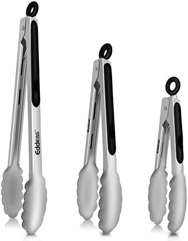 Metal Kitchen Tongs, 3PCS, 7, 9, 12 Inch