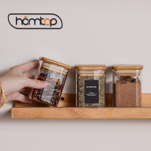 Kitchen Glass Spice Jars 10 Pcs 7 Oz with 275 Labels