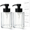 2Pcs 12oz/350ml Glass Foaming Soap Dispensers