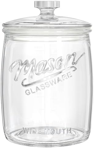 Folinstall 1 Gallon Glass Cookie Jar with Airtight Lid