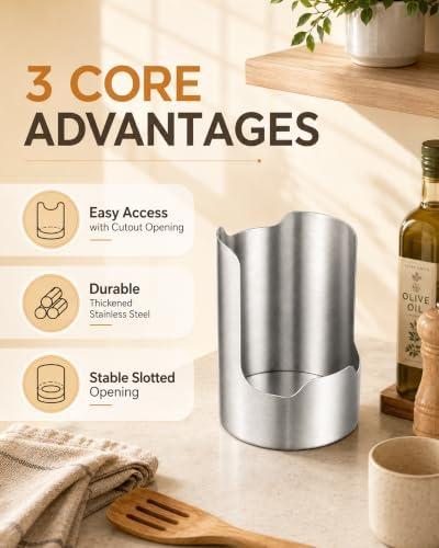 Thickened Stainless Steel Countertop Organizer Kitchen Utensil Holder,1Pcs