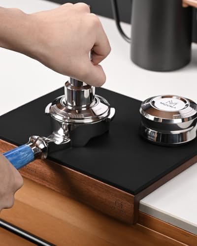 Espresso Tamping Mat Walnut and Silicone, Non-Slip, 9.21x7.24 inch