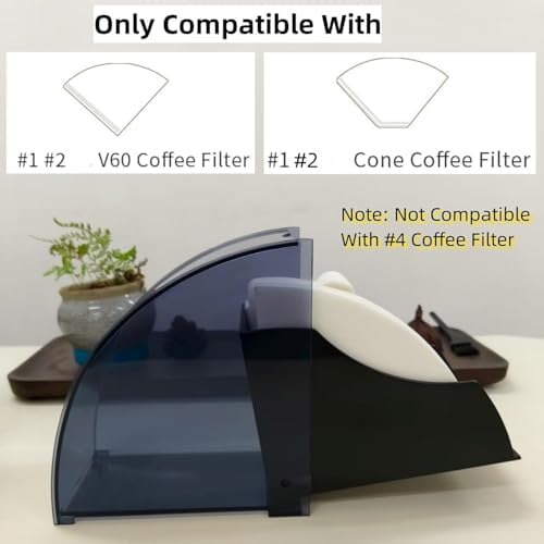 Cone Coffee Filter Holder with Lid, Filter Paper Storage Box Dustproof