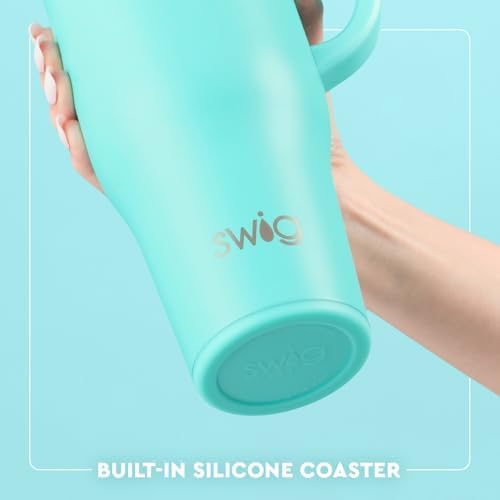 Swig Life 40oz Leakproof Mega Mug with Handle & Straw, Hydrangeas