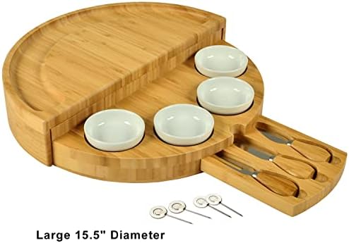 Picnic at Ascot Deluxe Bamboo Cheese/Charcuterie Board with