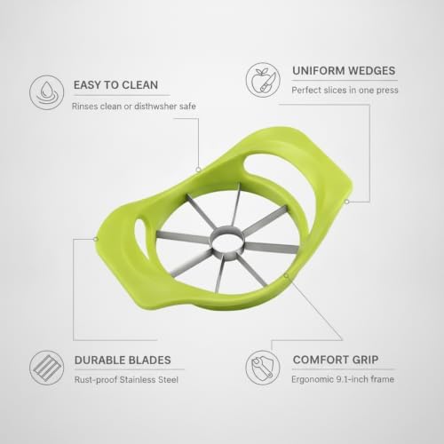 Fruit Slicer and Corer, Stainless Steel Apple Cutter for Uniform