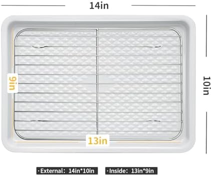 Nonstick Ceramic Baking Sheet with Rack, 2-Pack 13x9 Quarter Sheet