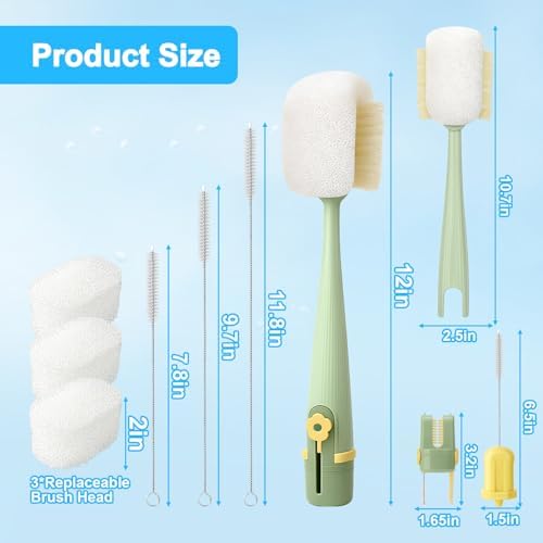 XANGNIER 5-in-1 Bottle Cleaning Brush Set, 7-Piece