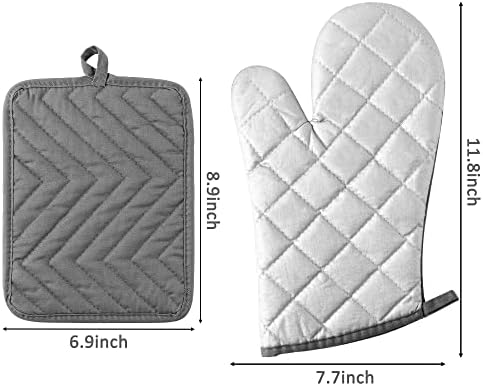 6Pcs Cotton Oven Mitts and Pot Holders Set Durable Hot Pads Machine