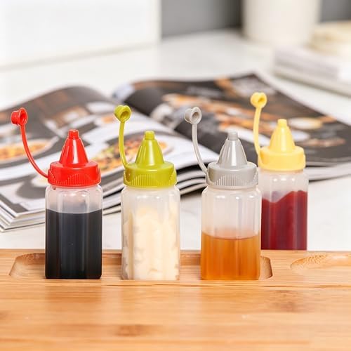 8 Pcs Mini Ketchup Squeeze Bottles 1 OZ Condiment Bottle Mini Sauce