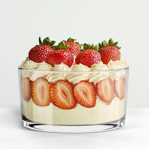 KITEISCAT Glass Salad Bowl - Versatile 118oz Trifle and Fruit Bowl