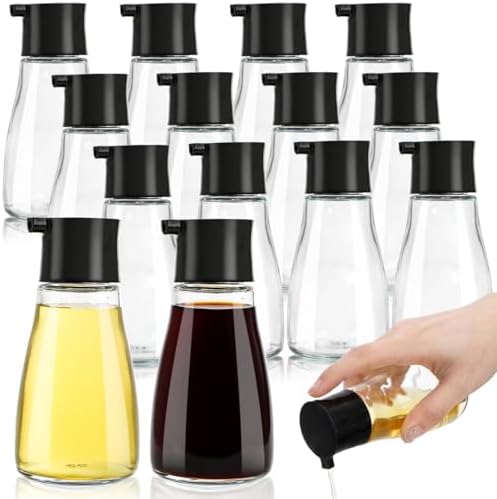 12 Pack Soy Sauce Dispenser Bottle, 6 OZ Glass Leakproof Olive Oil