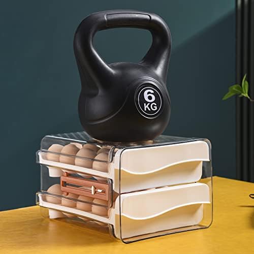 Sooyee 60-Egg Holder for Fridge, 2 Drawers