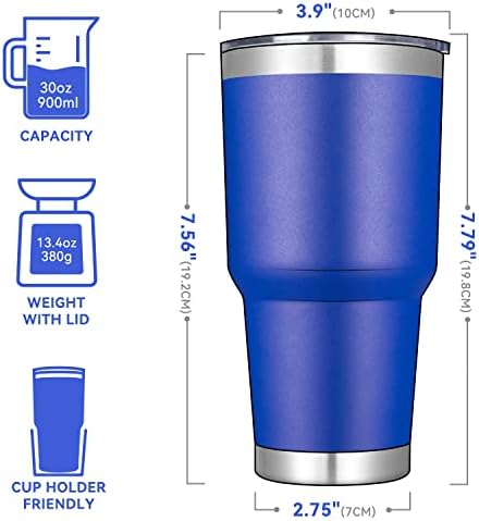 DOMICARE 30 oz Tumbler with Lid and Straw, Stainless Steel Tumblers